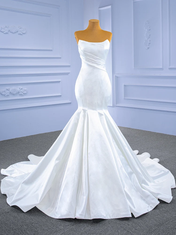 kisswhite customized RSM Collection Heavy Satin High Quality Bridal Wedding Dresses Real Work Mermaid Bridal Wedding Gown