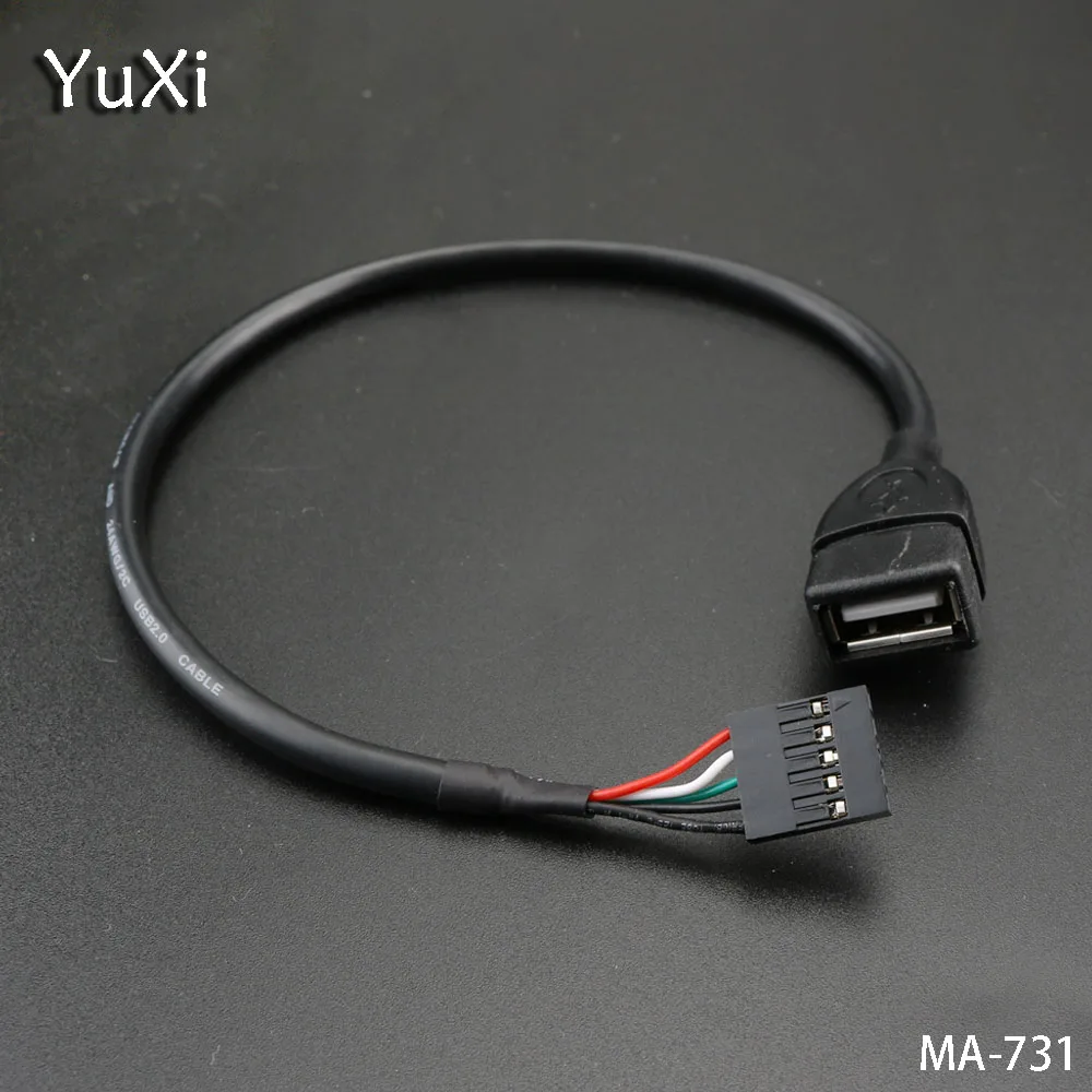 

YuXi 5Pin 30cm Motherboard Female Socket Transfer USB 2.0 Female Cable Adapter PC Case Internal Extender Cable Patch Cord