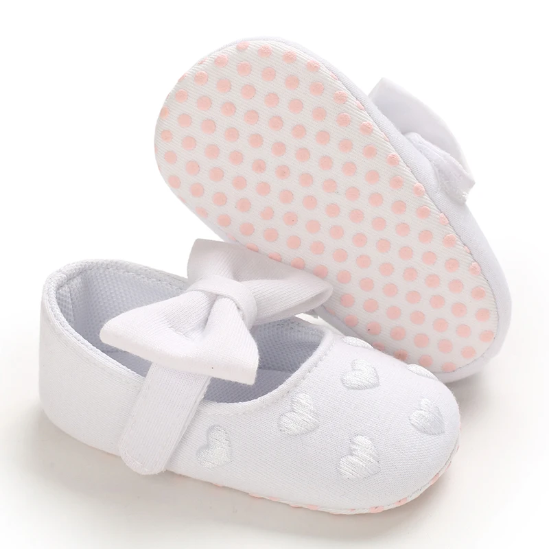 Baby Girl Cotton Shoes Retro Spring Autumn Toddlers Prewalkers White Cotton Baptism Shoes Infant Soft Bottom First Walkers 0-18M