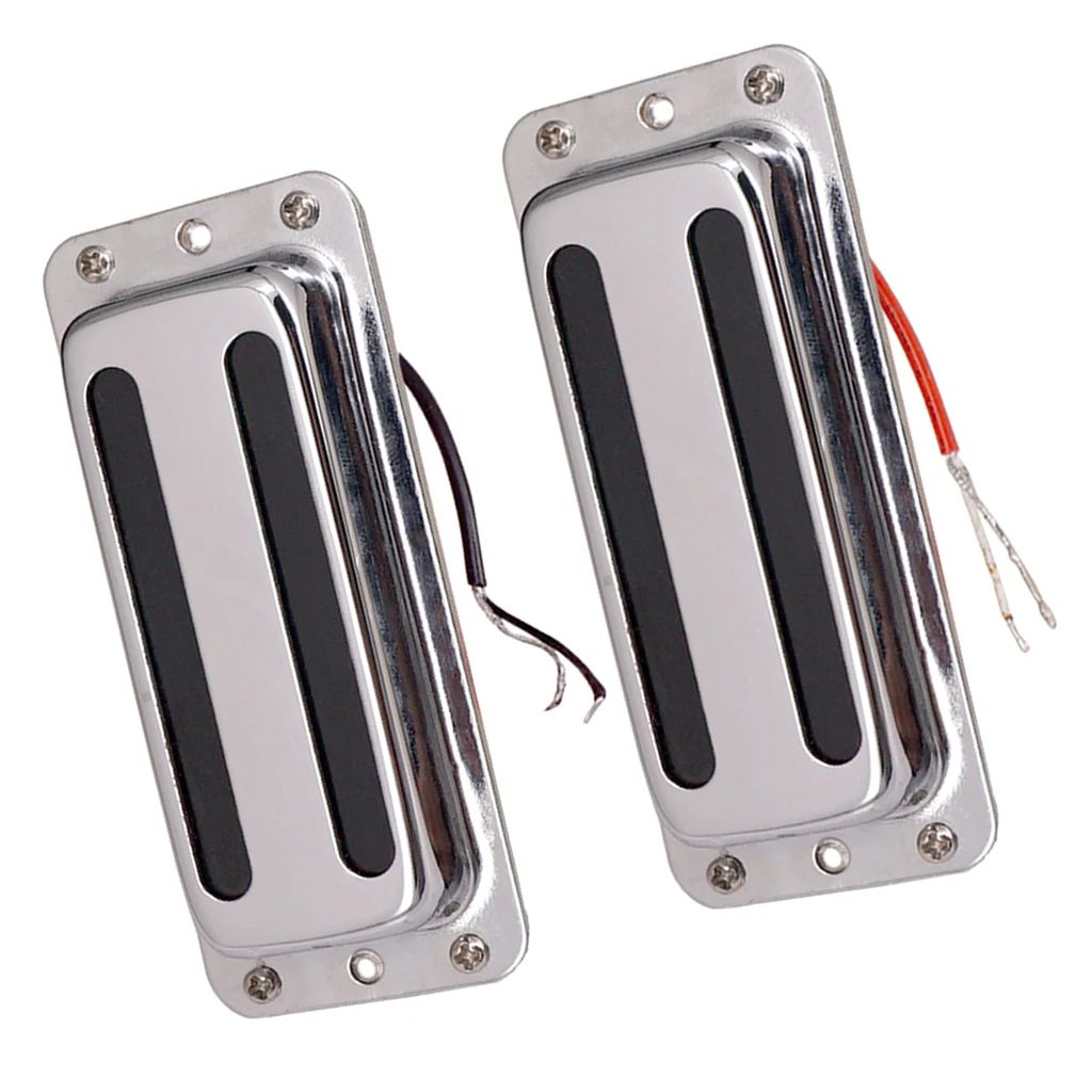 2x Sensor Guitar Pickup Bridge 6 Strings  Double Coil Pickup Silver