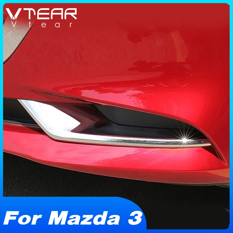 

For Mazda 3 BP Accessories Front Rear fog Light frame Trims cover Decoration Exterior ABS chrome Car modification 2019-2023