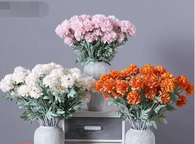 Simulation of dahlia chrysanthemum silk flower wedding hall soft decoration flower home flower arrangement stage background embe