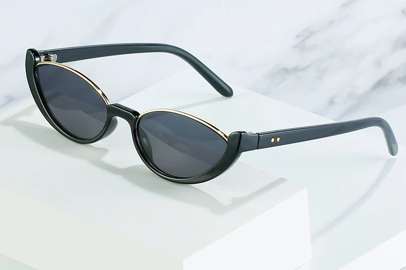 OEC CPO Kleine Rahmen Cat Eye Sonnenbrille Frauen Niet Vintage Shades Sonnenbrille Weibliche Mode Brillen Retro Brillen UV400 – Detail 2