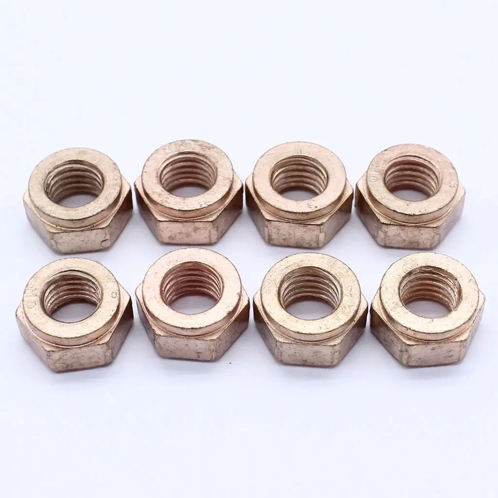 8Pcs Exhaust Manifold Flange Studs & Nuts M8 x 30 12mm Copper Nuts Heads for VW Golf 1974 - 97