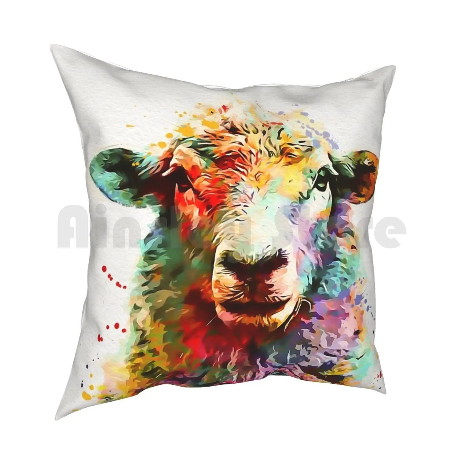 Sheep Watercolor Pillow Case Printed Home Soft DIY Pillow cover Sheep Farm Farm Animal Nursery Watercolor Animal Cub Kids