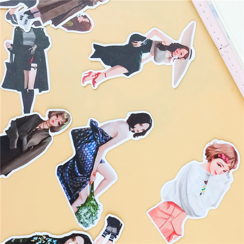 Stickers 24PCS Cartoon Girls Stickers Crafts And Scrapbooking Stickers Book Student Label Decorative Sticker DIY Stationery