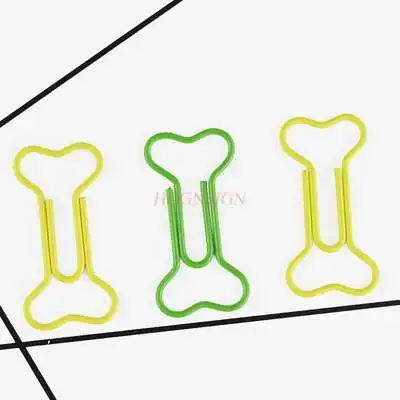 20pcs Color Bone Paper Clip Paper Clip Shaped Paper Clip Office Supplies Paper Clip Back Line Needle