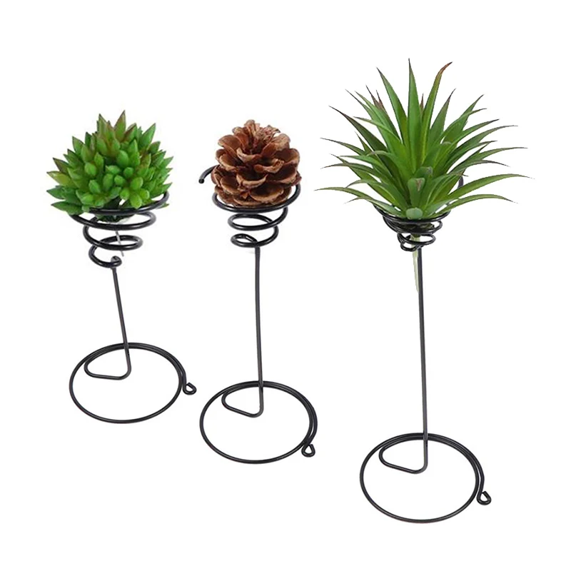 3Pcs Metal Air Pineapple Stand Base Plant Flower Rack Holder Home Balcony Decor