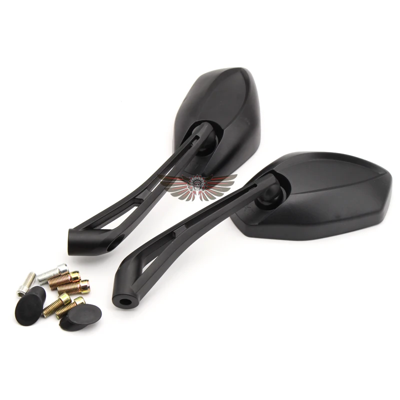 Black Universal Motorcycle Rear View Side Rearview Mirrors 8mm 10mm For Yamaha FZ1 FAZER FZ6 FZ6R FZ8 XJ6 MT-07 MT-09 FZ9 FZ-09 - view 2