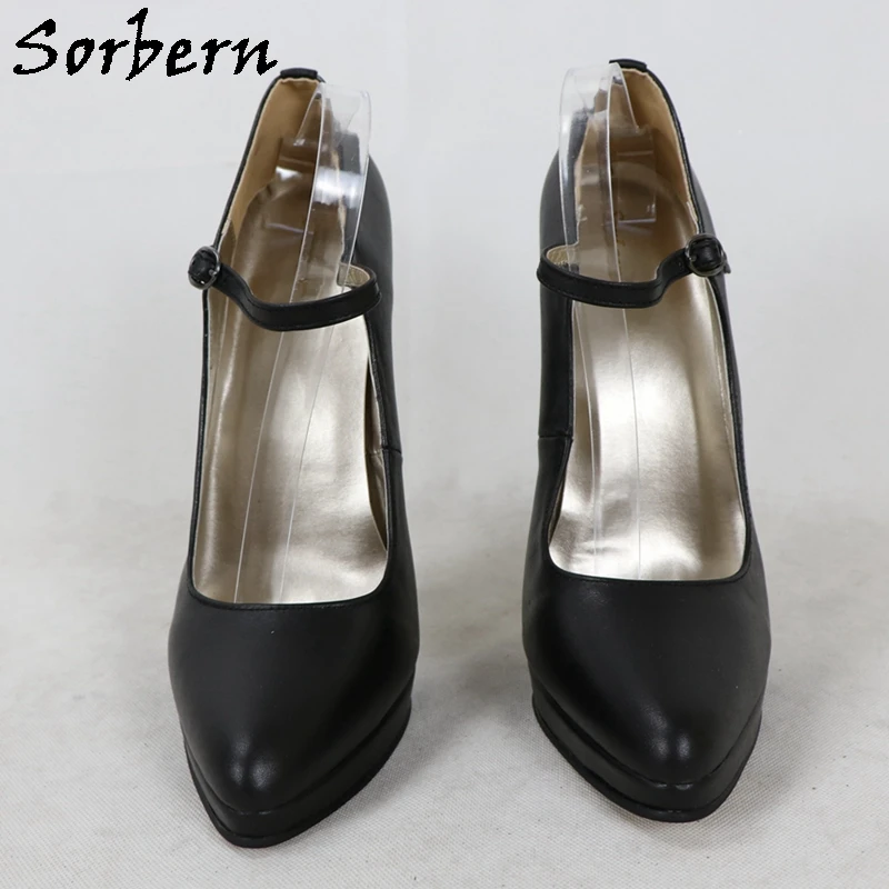 Sorbern 18cm 20cm Mary Jane Pump Shoes donna tacchi a spillo Platform Fetish Unisex Sissy Boy scarpe Sexy punta a punta colore personalizzato