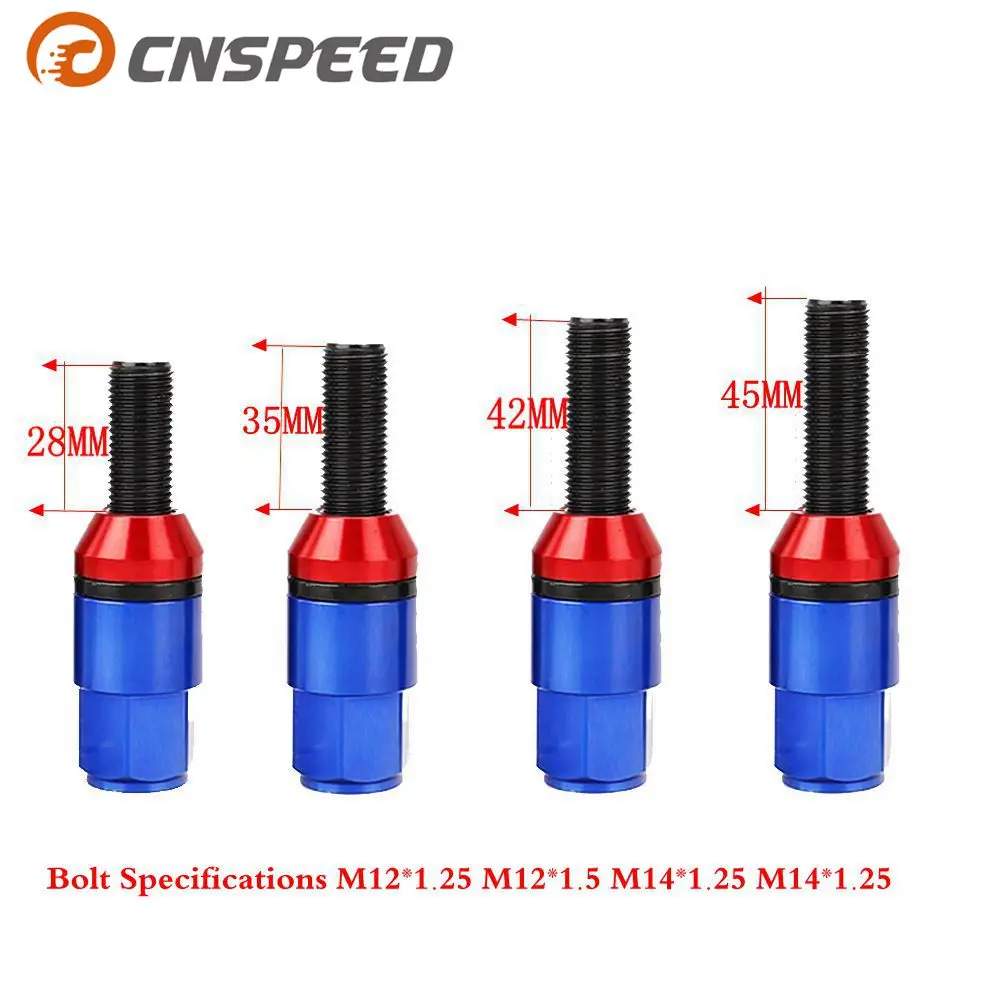 20 Pcs Lengthen Wheel Lug Bolts M14 X 1.5 M14 X 1.25 M12 X 1.25 M12 X 1.5 Extended Conical Seat Wheel Nuts FOR BMW Audi Mercedes