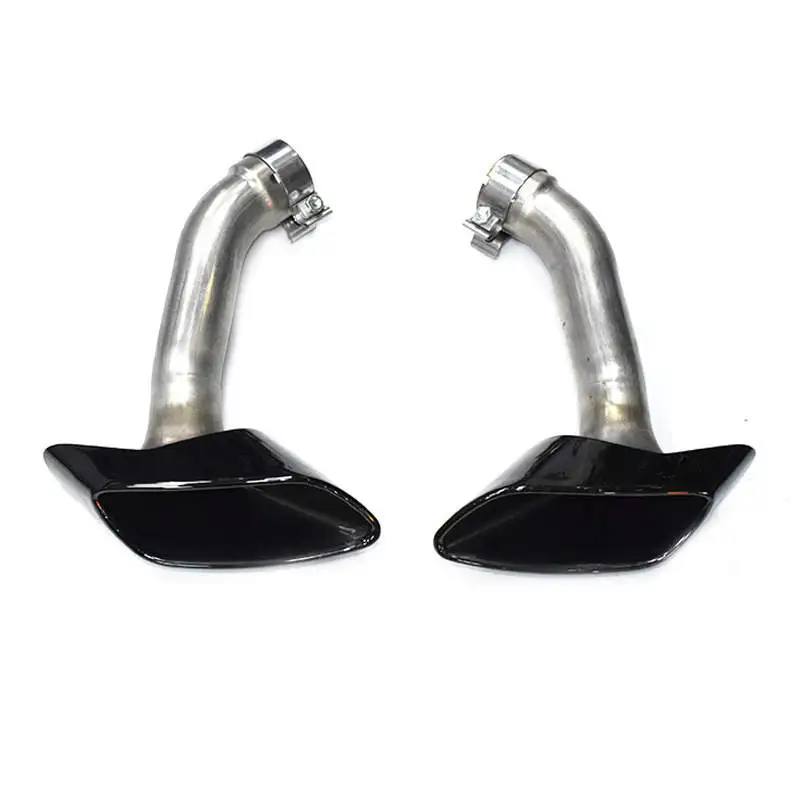 1 Pair Muffler Tip Exhaust Pipe For BMW X6 E71 2008 -2013 Carbon Fiber 304 Stainless Steel Tail Throat Rear Nozzles