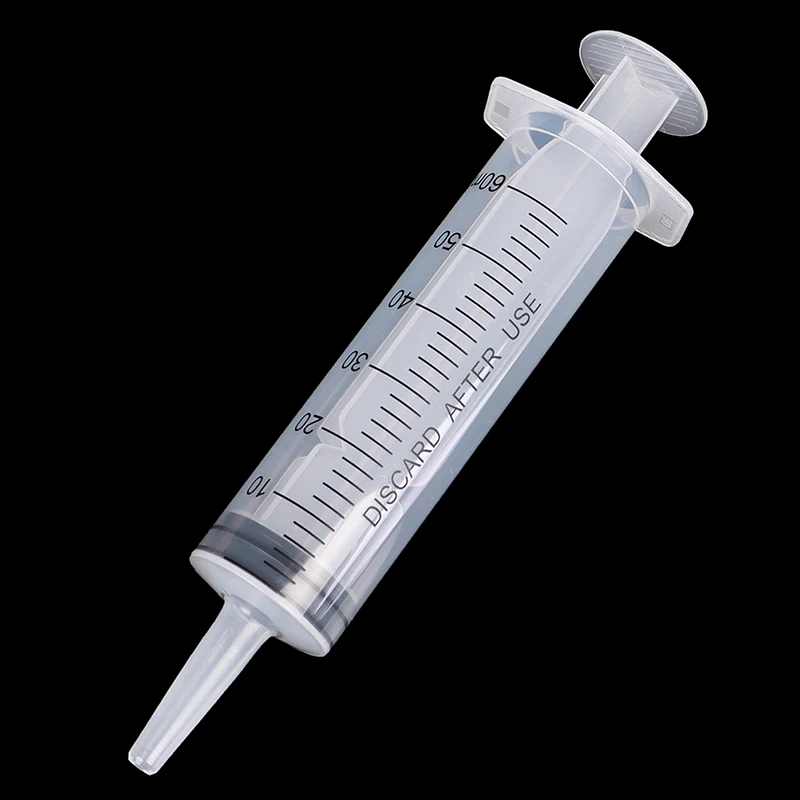 New Hot 1PCS 50/60ML Plastic Feeding Syringe Reusable Pump With 80cm Tube For Epoxy Resin Tool