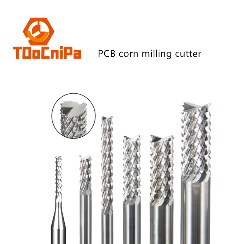 

10 PCS CNC Corn Milling Cutter Tungsten Steel 3.175 engraving machine knife line circuit board corn gong milling cutter