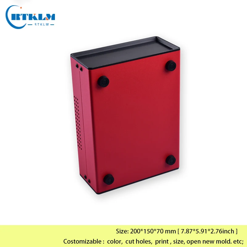 Eisen-Projektbox-Gehäuse für Elektronik DIY Verbindungsbox Instrumentengehäuse Maßgefertigtes Desktop-Gehäuse 200*150*70mm Schwarze Box – Detail 15