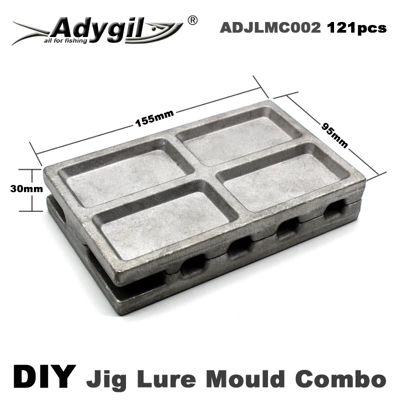 Adygil DIY wędkowanie 121 sztuk Jig przynęta mold Combo 45g 60g 80g 100g 4 ubytki