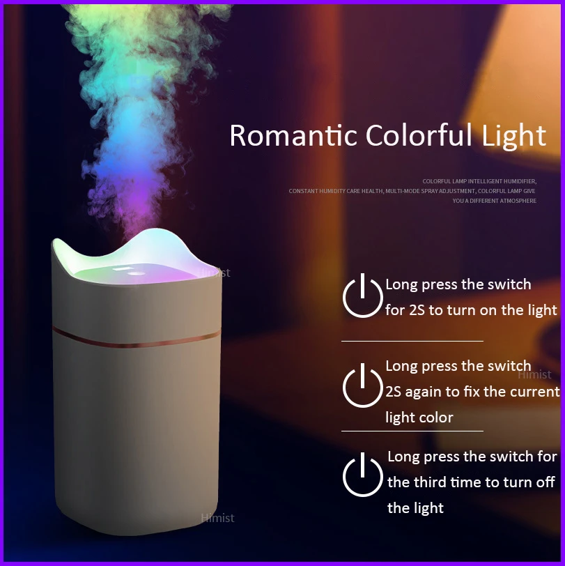 Nirkabel Udara Humidifier 1400 Ml Air Aromaterapi Diffuser 1200 MAh Built-In Baterai Isi Ulang Ultrasonic USB Humidificador