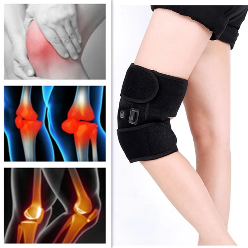 

4/2Pcs/Set Heating Massage Pain Relief Knee Protection Support Belt Physiotherapy Massager Health Care Relaxation Knee Massager