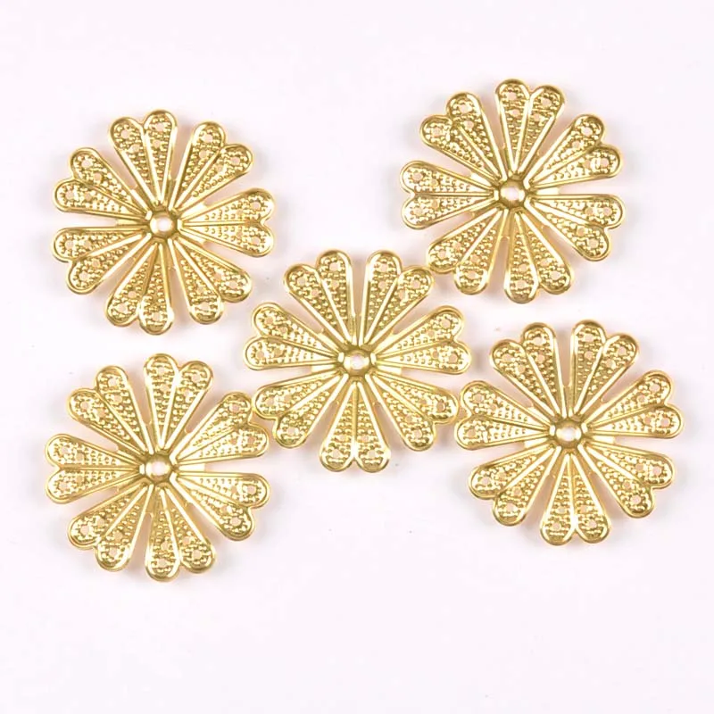 20pcs 40mm silver/gold/bronze Metal Crafts Wraps Filigree Flowers Connectors For Scrapbook DIY Home Decor Handicraft yk0762-2