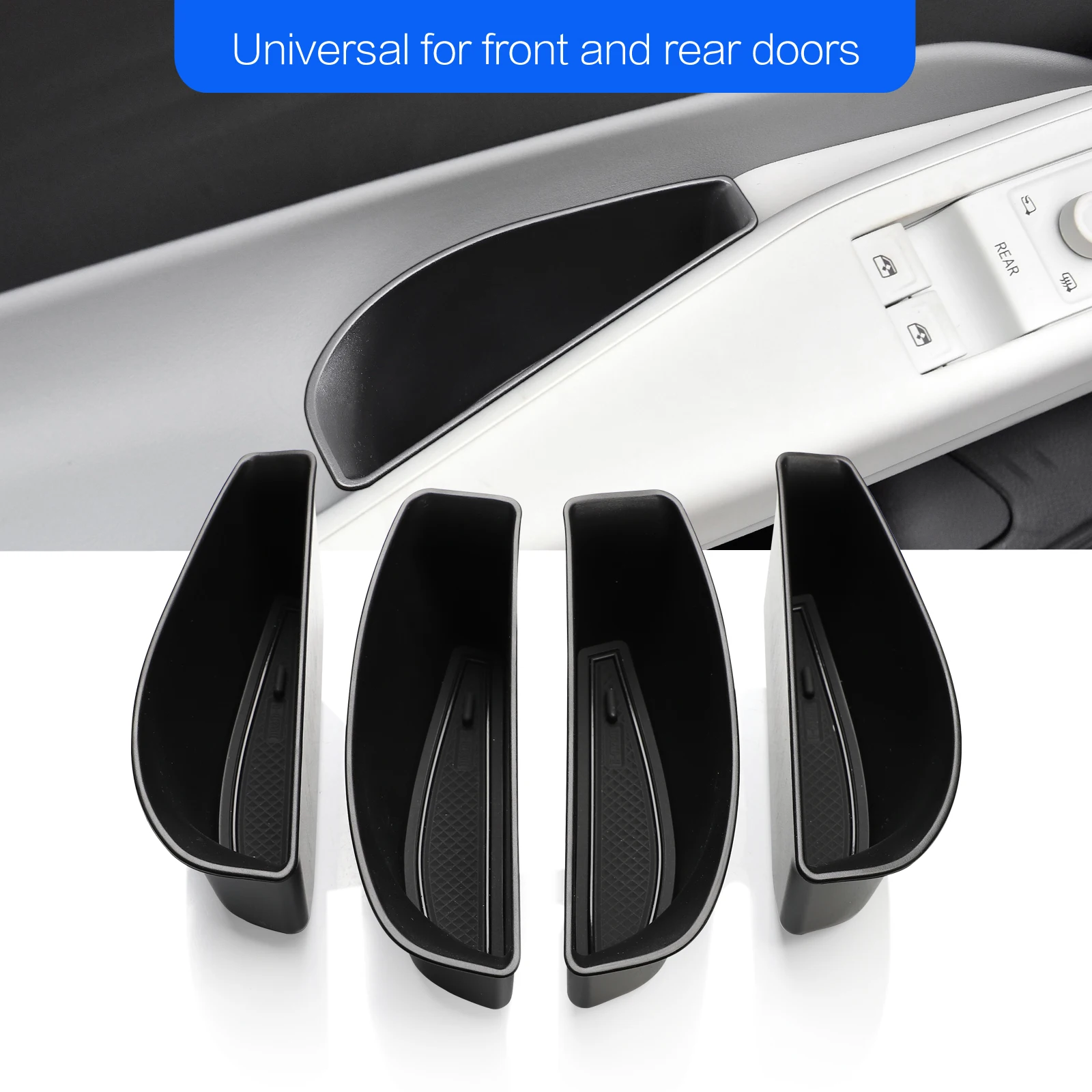 ZUNDUO لشركة فولكس فاجن ID.4 ID4 ID 4 مقبض الباب صندوق تخزين الملحقات مسند الذراع صندوق الباب الأمامي صينية حامل منظم السيارة تحتوي على #6