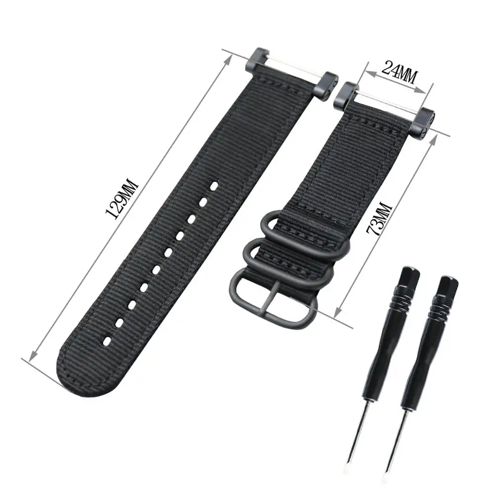 Nylon strap men\'s watch accessories suitable for Suunto core all black watch converter wristband sports waterproof watch strap