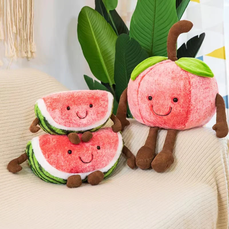 35CM 50CM Ins Style Creative Cute Fruit Watermelon Apple Soft Pillow For Home Decoration Girl Baby Gift Car Decoration