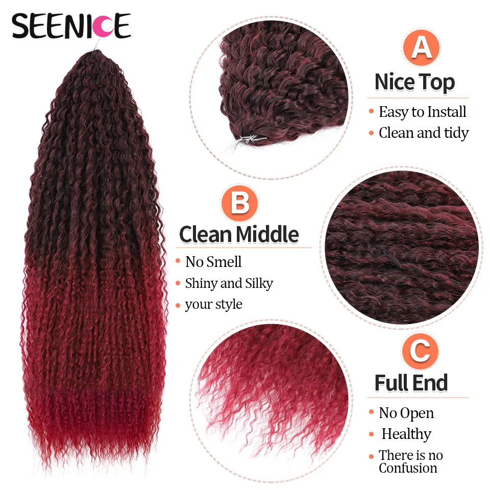 Tresses synthétiques bouclées au crochet pour femmes noires, tresses afro crépues brésiliennes, extension de cheveux de tressage, basse température