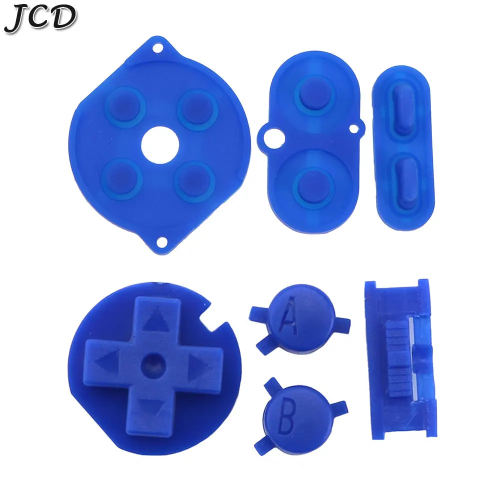 게임보이 컬러 GBC 콘솔용 JCD 실리콘 고무 패드, 전도성 단추 및 전원 켜기 끄기 단추 AB 버튼 D 패드