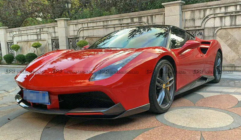 

Для феррари 488 GTB N Тип сухой углеродного волокна переднего бампера Диффузор спойлер бампер отделка Bodykits