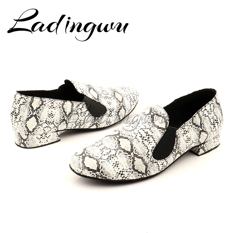 Ladingwu Latin Dance Shoes Men\'s Sneakers Ballroom Dance Shoes Soft Bottom Professional Performance Men Dance Shoes Elastic Band