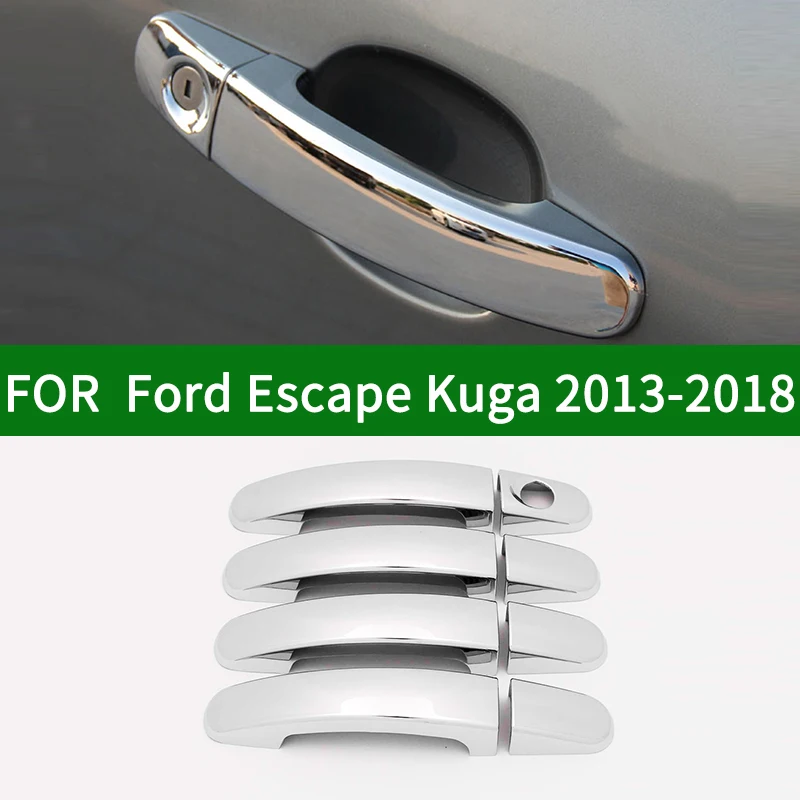 For Ford Escape Kuga 2013-2018 Accessory glossy chrome silver car side Door Handle Covers Trim 2014 2015 2016 2017