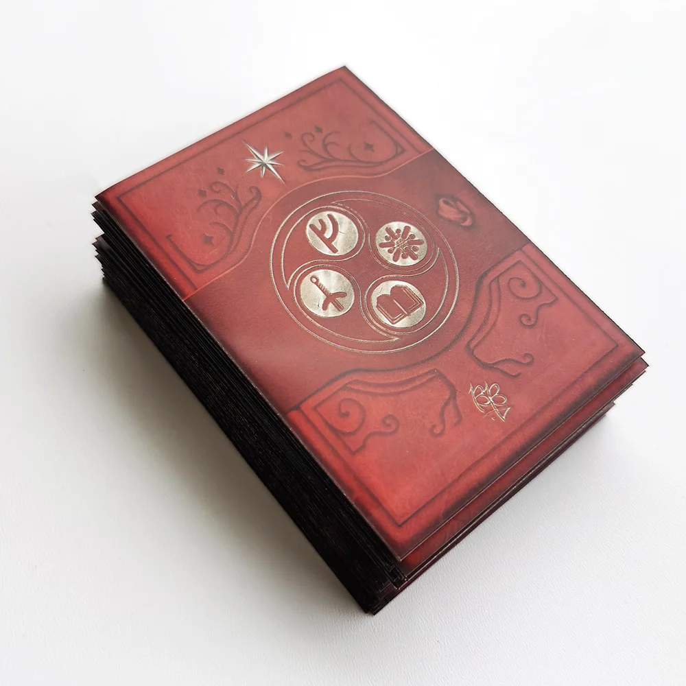 100Pieces/Lot 66x91mm Matte Crimson Mystery Symbol Card Sleeves Board Game Cards Protector Shields for MGT PKM Magical Gathering