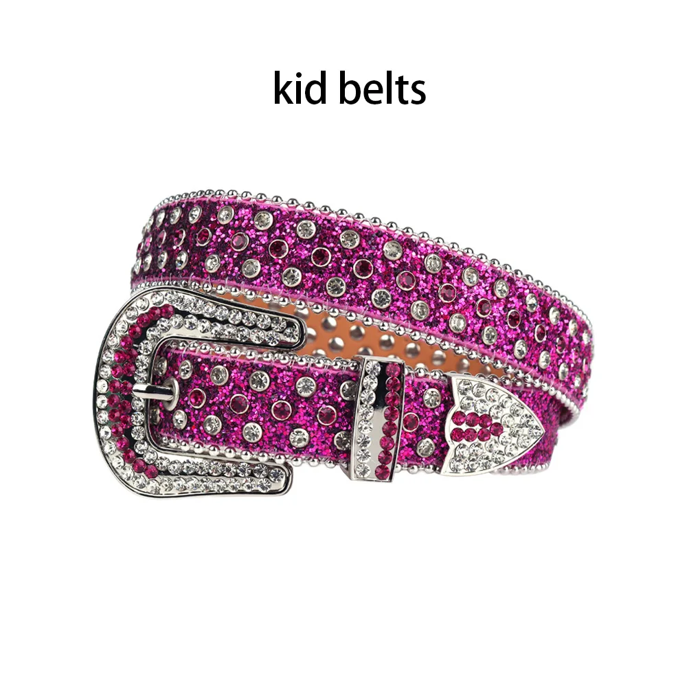 

New Luxury Kids Rhinestones Belt Fashion Bling Diamond Strap Cowboy Cowgirl Waistband Children Belts For Jeans Cinto De Strass