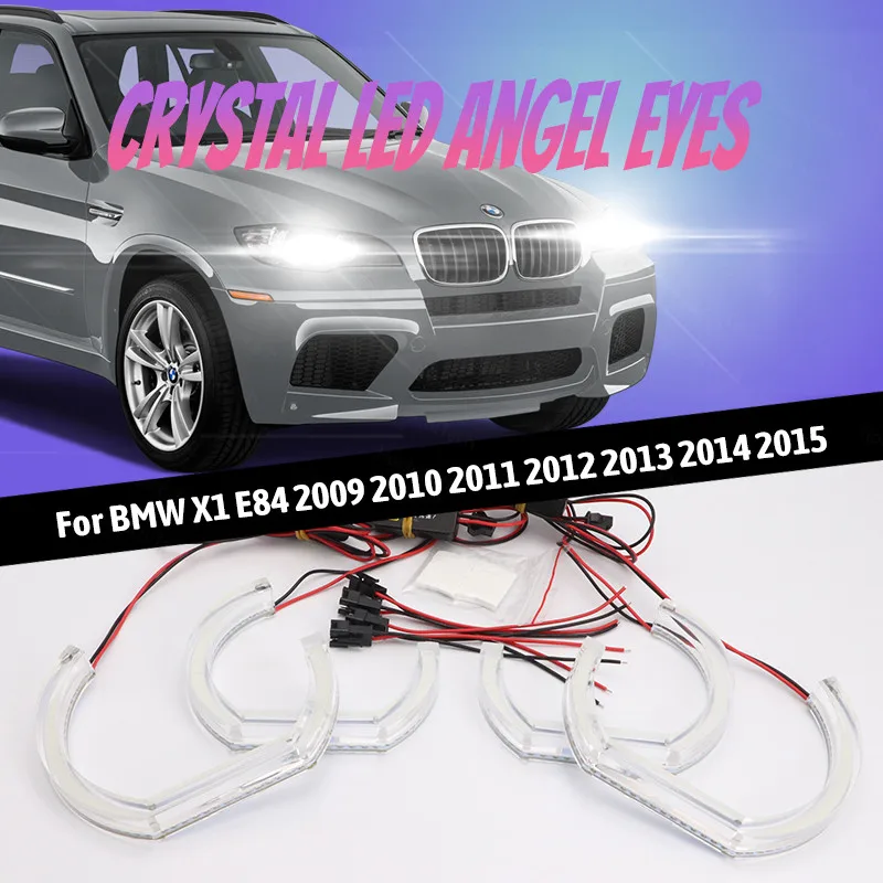 

DRL Cut Style LED Angel Eyes Kit Day Light White Crystal Angel Eyes DTM Style for BMW X1 E84 2009-2015 Halogen Headlight