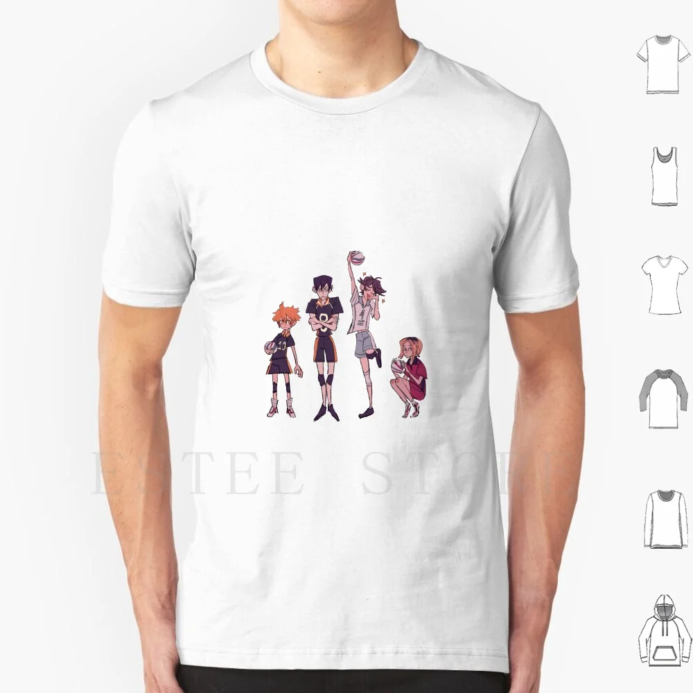Sticker Pack T Shirt DIY Big Size 100% Cotton Hinata Kageyama Kenma Oikawa