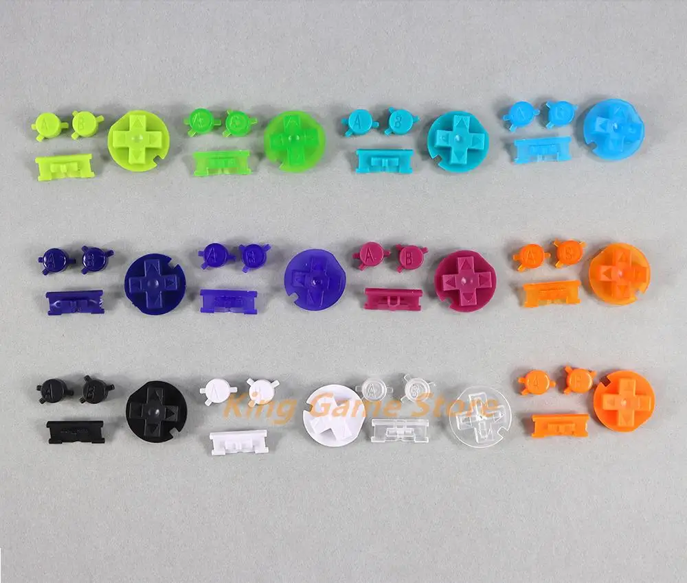 5sets/lot colorful Power ON OFF Buttons Keypads for Gameboy Color GBC Colorful Buttons for GBC D Pads A B Buttons