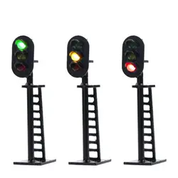 5pcs Model Railway N Scale 1:160 Block Signals Green Yellow Red 3-Lights 5cm 12V JTD06