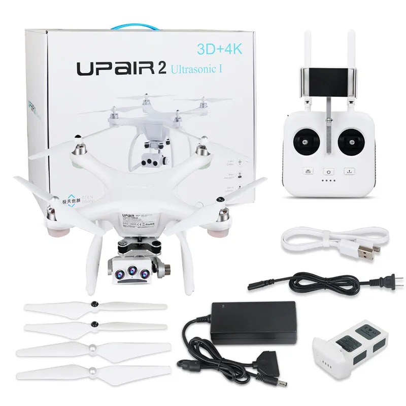 Upair2 ultradźwiękowe drony 5.8G 3KM WiFi FPV 3D + 4K + 16MP aparat 3 osi Gimbal GPS Drone bezszczotkowy zdalnie sterowany Quadcopter dron do Selfie