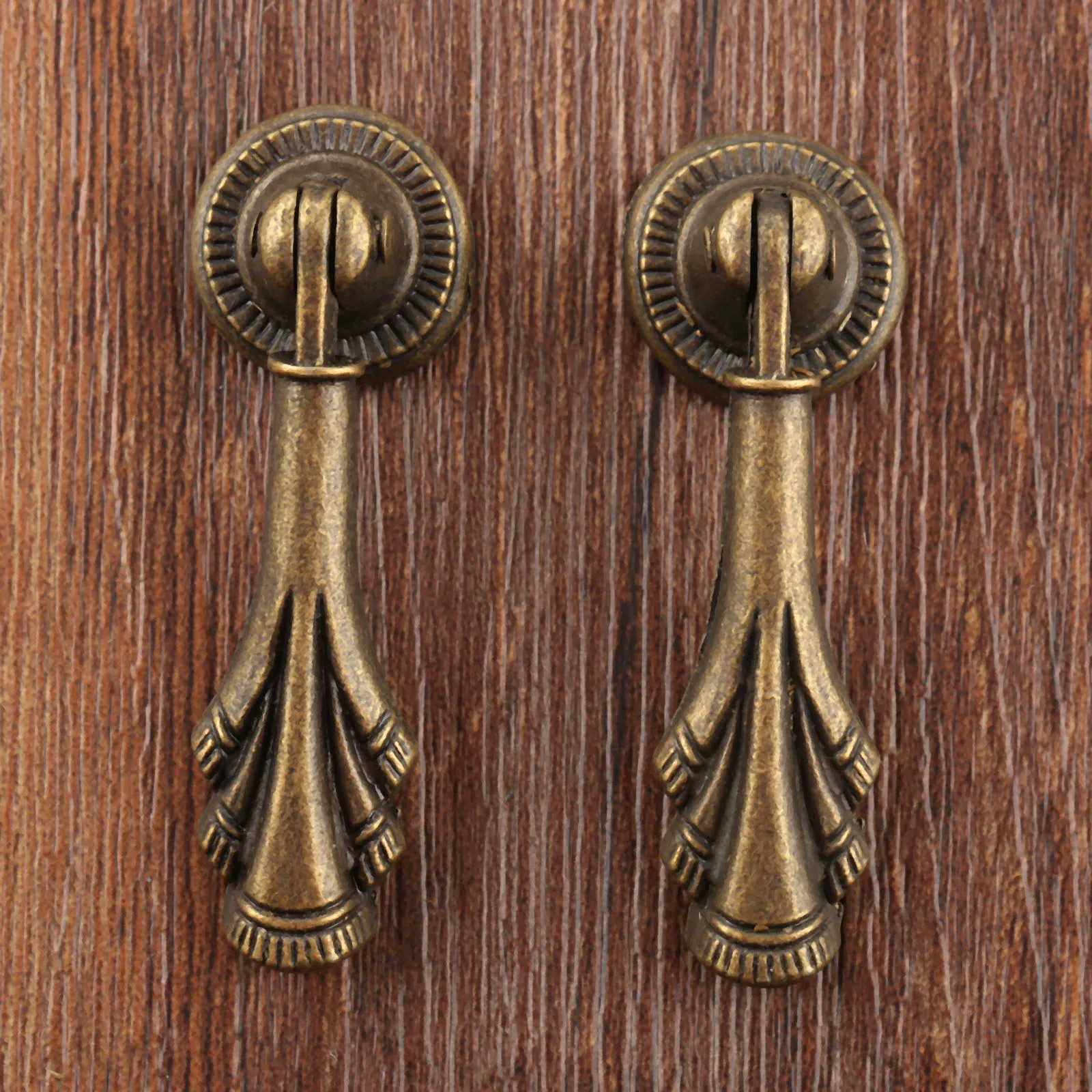 2Pcs Antique Bronze Furniture Handle Drawer Cabinet Handle and Knob Kitchen Door Wood Box Wardrobe Pull Handle Knobs 18*55mm