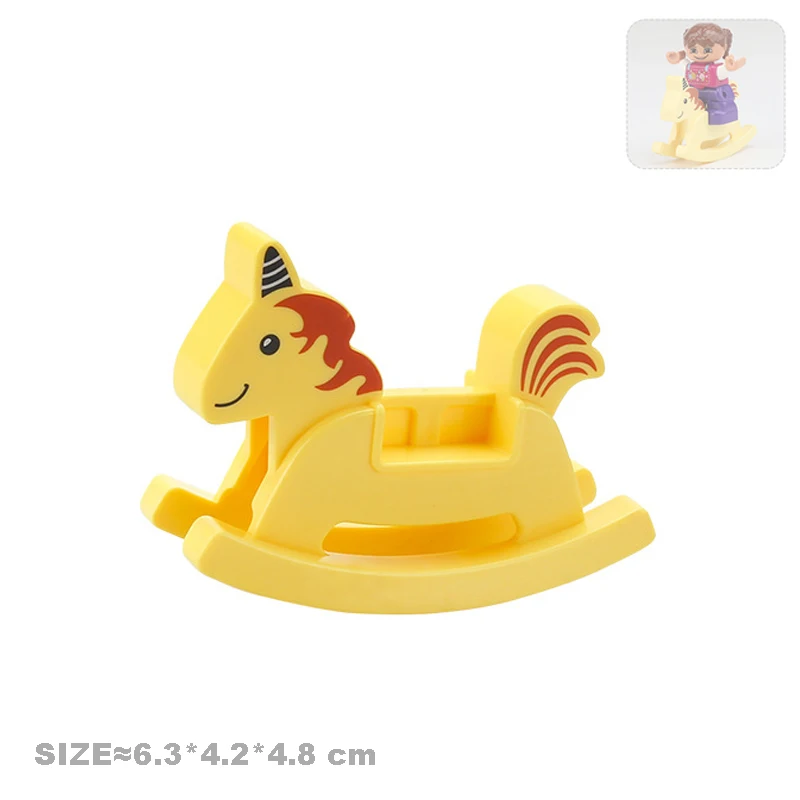 Big Building Blocks Accessories Rocking Horse Guitar Lithotripsy Cake Baby Cart Balloon Play House Educational Toys For Children