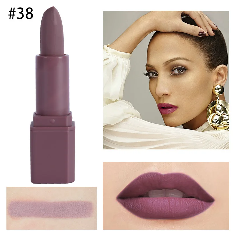 MISS ROSE  Matte Lipstick  Purple Long Lasting  Waterproof/Water-Resistant  Nutritious Easy To Wear Makeup Goods Cosmetic Gift