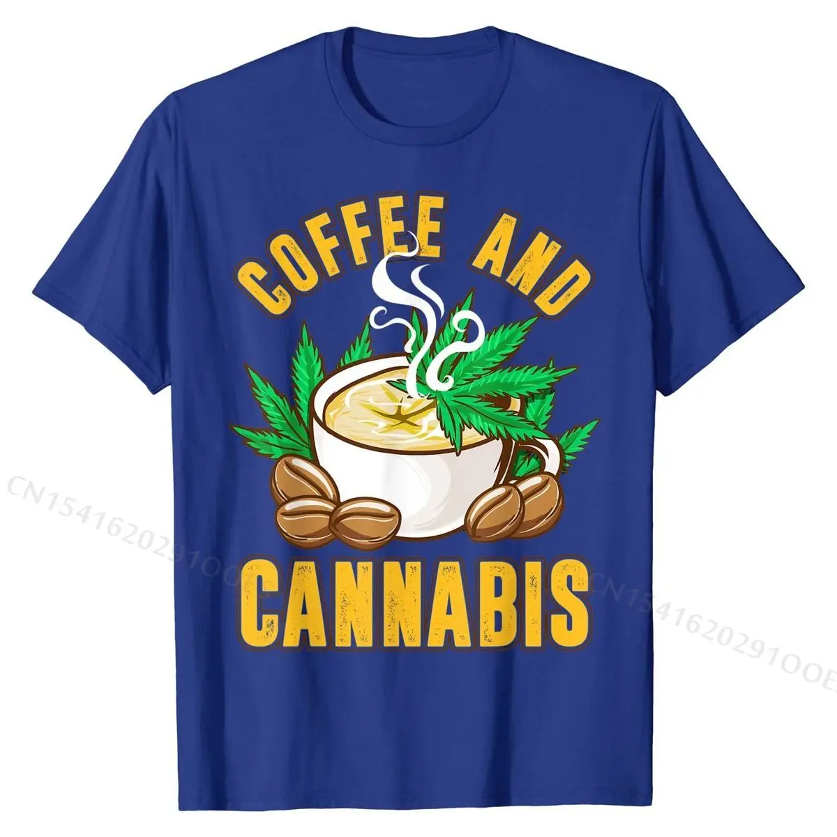 Coffee And Cannabis  Weed Humor Sayings Funny Quote T-Shirt Cotton Tops Shirts for Men Design Tshirts Custom Hot Sale