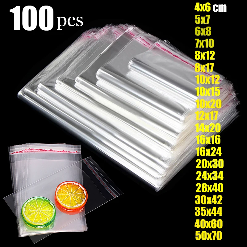 Transparent Plastic Self adhesive Cellophane bags Clear Thick Self Sealing Small Gift jewelry Packing Resealable poly OPP Bag