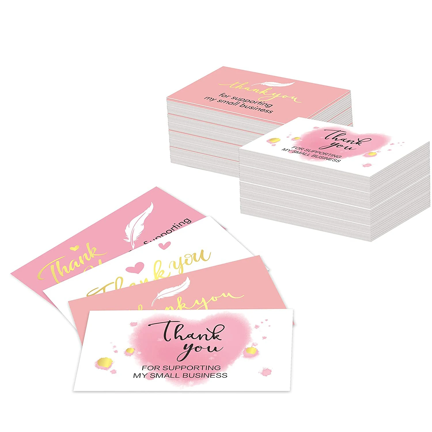 Carte de remerciement rose pour votre commande, merci de soutenir les petites entreprises, étiquette cadeau décorative, logo personnalisé brodé, 10-30 pièces