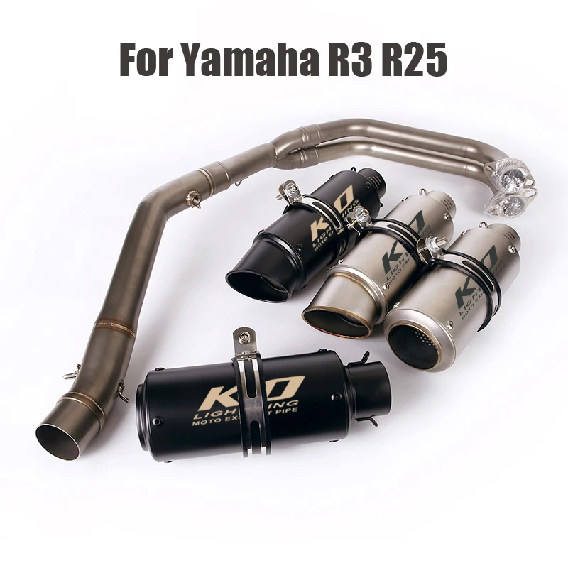 

Full Exhaust System Slip On Escape Muffler Tail Pipe Front Link Header Connect Tube For Yamaha YZF R3 R25 MT03 2016-2020