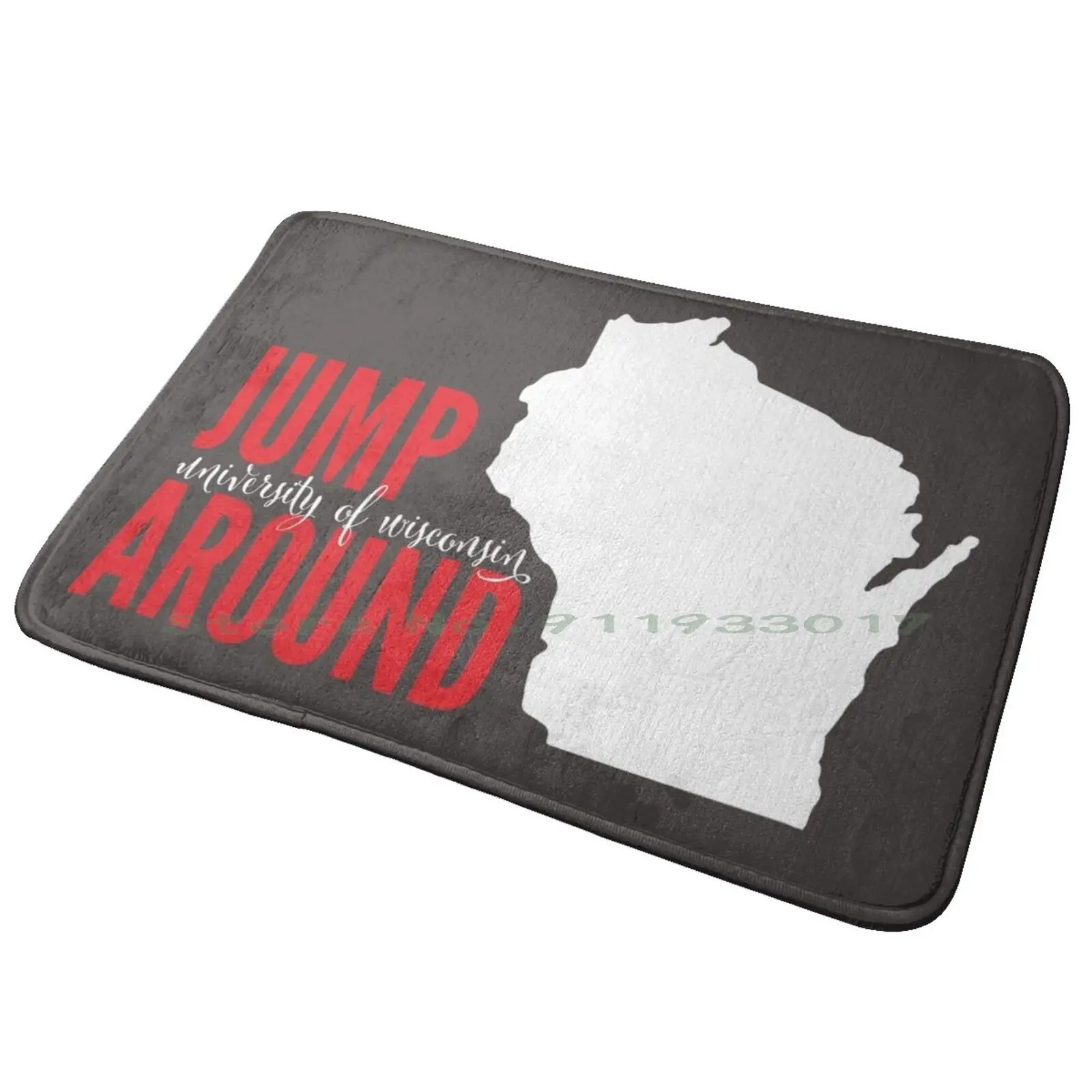 Jump Around Wisconsin Entrance Door Mat Bath Mat Rug Jump Around Uw Madison University Of Wisconsin College Badger Pride Go