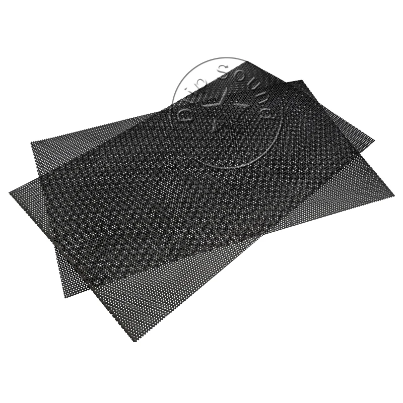 250x143mm Car Audio Tweeter Speaker Conversion Net Cover Decorative Circle Square Metal Mesh Grille Protection #Black