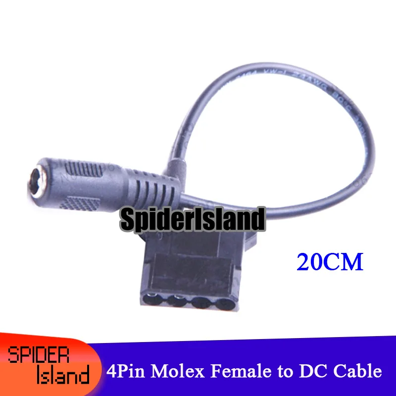 

20pcs/lot New 4Pin Molex Female to DC 5.5*2.1mm Female Adapter Cable,12V Free shipping