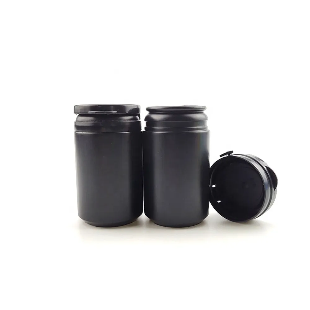 FreeShip 10 stücke 60ml leere kunststoff HDPE pille flasche mit pull ring kappe 2 unzen kapsel schwarz medizin flasche für abreißen pille flasche