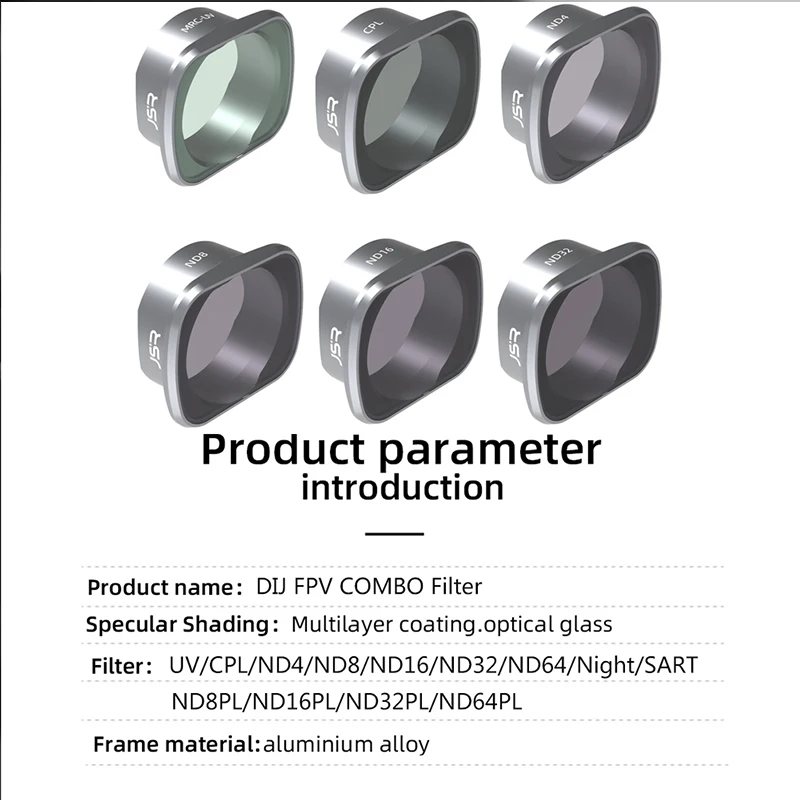 ل DJI FPV كومبو الطائرة بدون طيار عدسة تصفية UV CPL ND NDPL 4 8 16 32 مجموعة محايد الكثافة القطبية مرشحات عدة كاميرا بدون طيار عدسة الملحقات